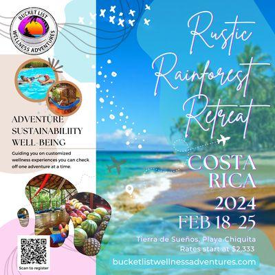 8 days/7 nights ~ Tropical Paradise
Feb 18-25, 2024
Tierra de Sueños Retreat,
Playa de Chiquita, Costa Rica.
~ Yoga w/ Michelle