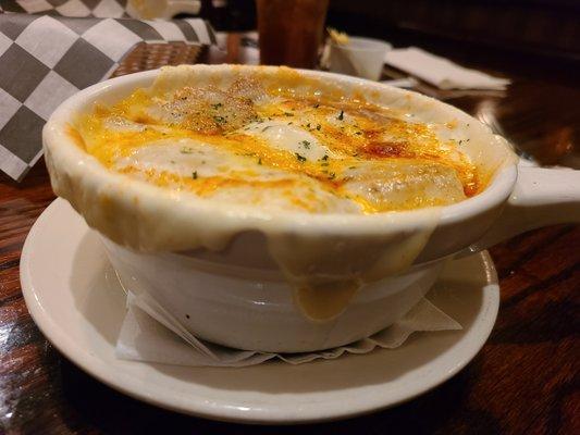 French Onion Soup.  Look at that cheese!