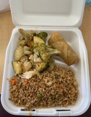 Fried Rice, Vegetable Festival and Vegetable Egg Rolls