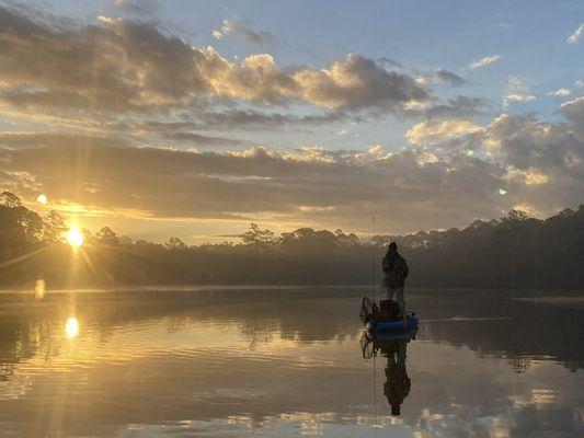 Me fishing a topwater on a beautiful morning