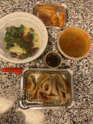 Chives Pork Dumpling (8pcs), Good Hope Ramen, and Spring Roll (6pcs)