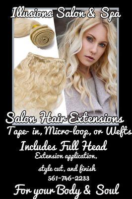 Come see us at Illusions Salon for longer hair, or fuller hair, we're here to custom create that new look for you !!!!