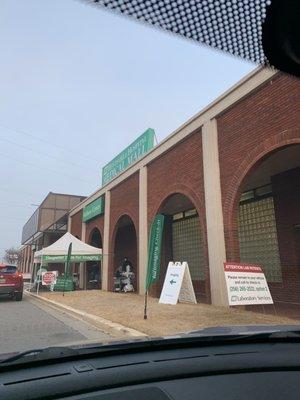 Drive up registration tent