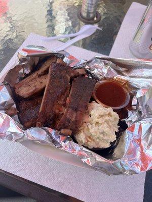 Ribs & tater salad.