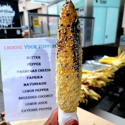 Grilled corn with parmesan cheese (so good)