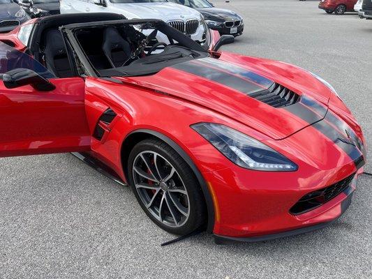 Chevy corvette windshield replacement with rain sensor lane departure and HUD