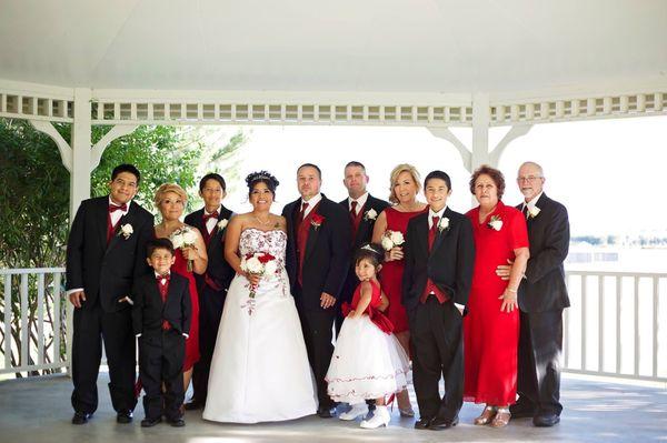 Family photo at our wedding at Wild Rose Manor in Caldwell, ID.  VCI Audio Entertainment provides DJ, Photo Booth and Officiant Services.