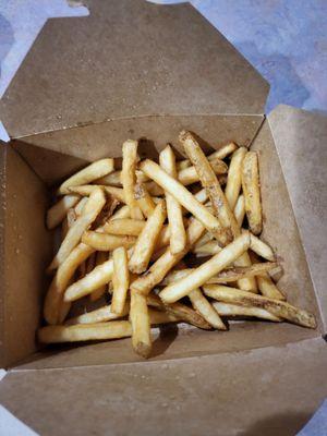 "Large" fries, box was not even half full. I've gotten more fries from a McDonalds Small