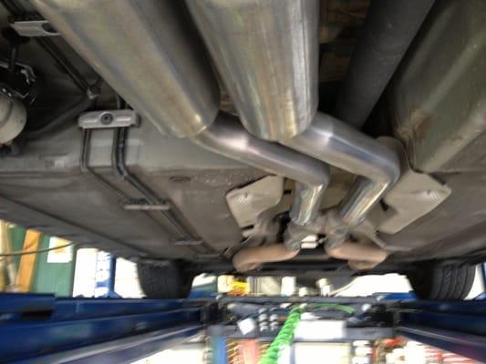 custom exhaust with x pipe