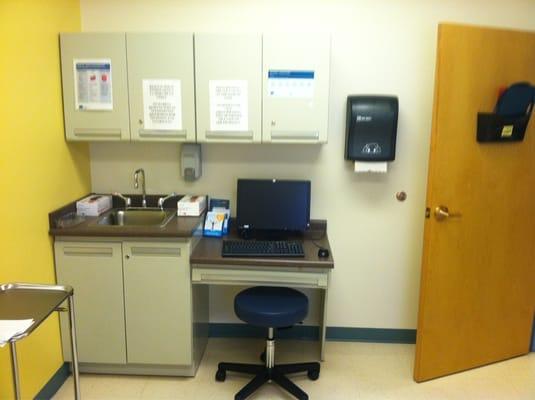 Inside of an exam room.