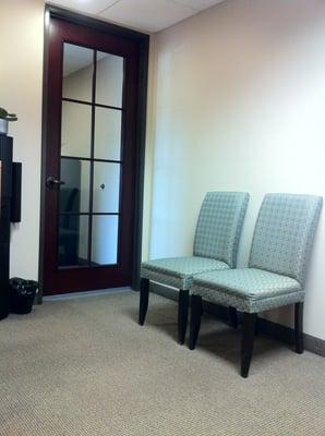 Waiting room with door to office