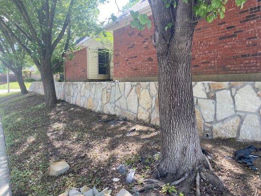 Finished retaining wall.