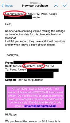 Very late reply to my email asking to add new vehicle to auto policy (had to email 3X and leave 2 voicemails; no one answers the phone.)