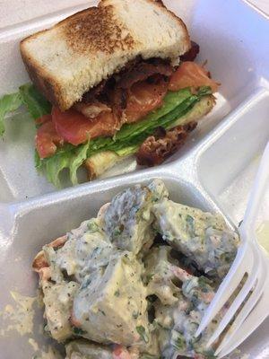 BLT and potato salad .