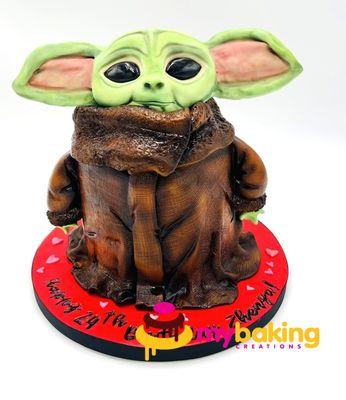 Baby Yoda Inspired Custom Cake