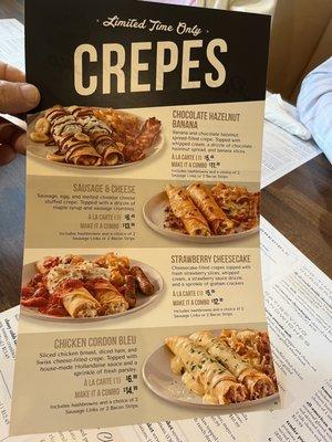 Limited time crepes