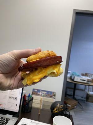 Bologna egg and cheese biscuit