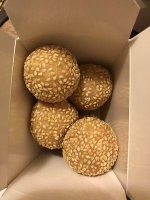 Complimentary sesame balls!