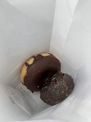 Chocolate glaze and chocolate cake donut