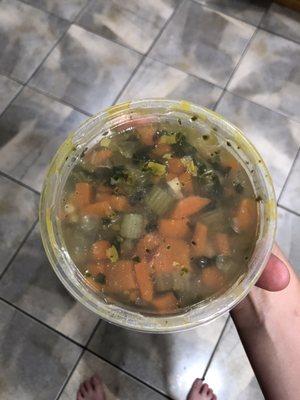 "Wedding soup" that lacks the meat and hearty greens. Instead it was noodles, carrots and celery.