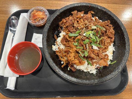 Spicy Pork Hot Stone Bibimbap