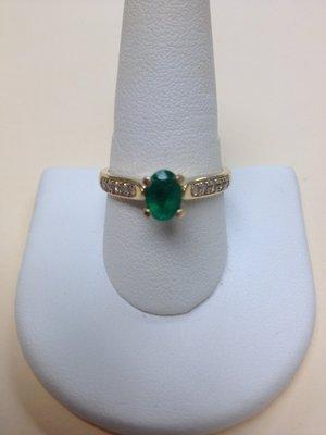 Custom made emerald and diamond engagement ring.Buy from the source!