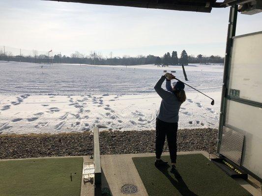 Practice in mid-February in the snow.