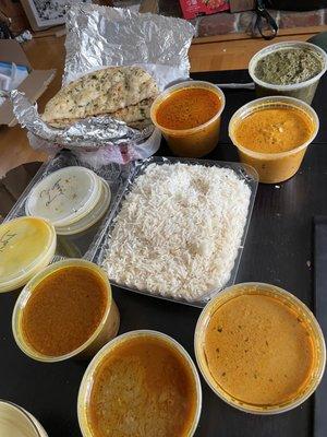 Assortment! Best: chicken tikka masala and butter chicken