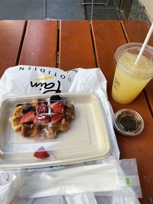 Belgian Waffle and Lemonade