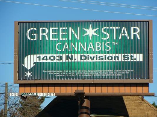 Our billboard headed north on Ruby. Turn left at Mission and another left on Division headed toward downtown.