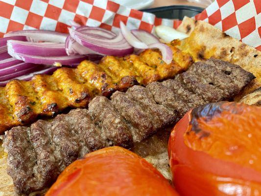 Chicken Koobideh and Beef Koobideh