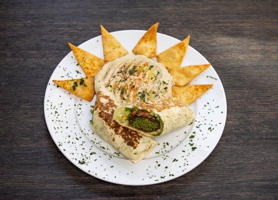 Falafel Wrap with Hummus & Pita Chips