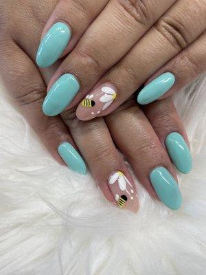 Pop of Spring Theme Nails