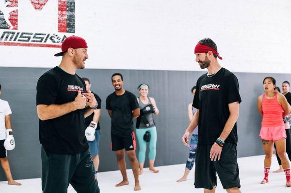 UFC HW Champ Stipe Miocic teaching class! All smiles!