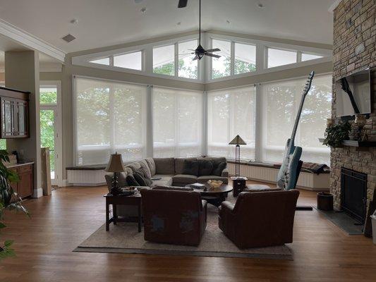 Large Sheer roller shades