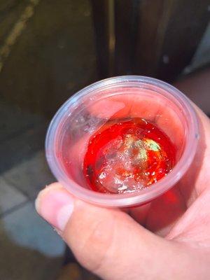 Had a blond hair in jell-O shot