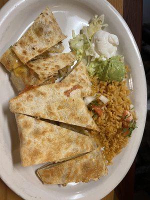 Pollo Quesadilla. with grilled onions &peppers