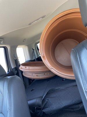 2 barrels, 65 gallons each fit in my Honda Pilot easily!