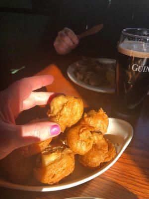 Biggest fried mushrooms ever!!  Delicious fish and chips!