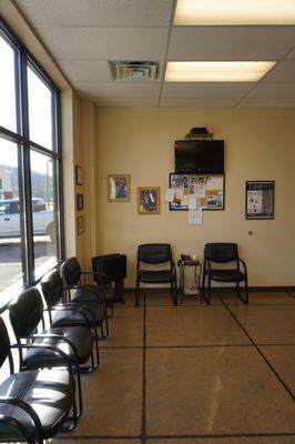 Enjoy a show, coffee, or a magazine in our waiting room.