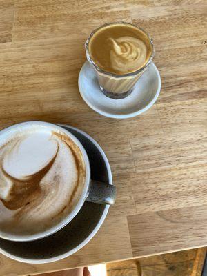 Another mocha latte and a cortado. Can never decide on one drink here