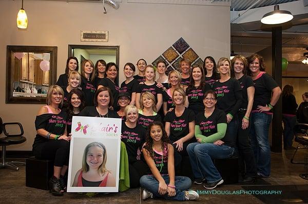 Salon Allure hosts 2013 Lock of Love event hand in hand with Blair's Foster Socks.