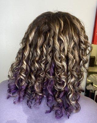 Highlights and purple undercut by Faith