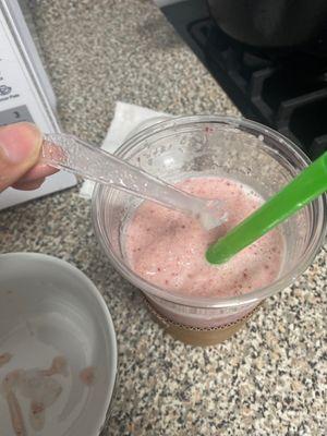 Pieces of plastic found in smoothie