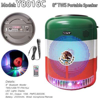 8" Mexican Flag LED Light Speaker