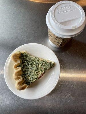 veggie quiche and chai