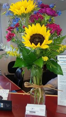 Flowers from our patient!