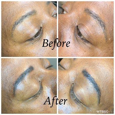 Brows that stand out and be noticed (in a great way of course)! No more filling in the brow for this awesome lady.