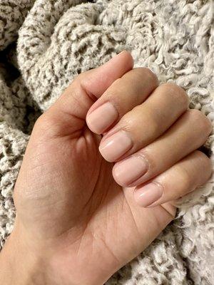 Natural pink shellac nails