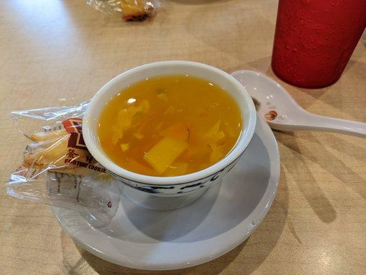 Egg Drop soup was the Soup of the Day on this Saturday.